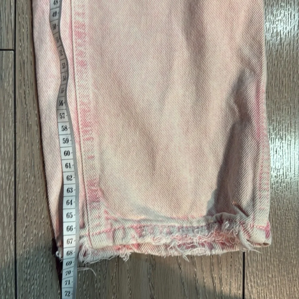 Zara Kids Distressed Straight Leg Jeans Pink Size 7 - Picture 7 of 7